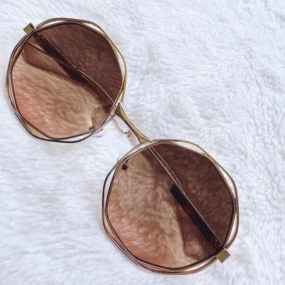Seraphina Brown Geometric Sunglasses - Picture 2 of 13